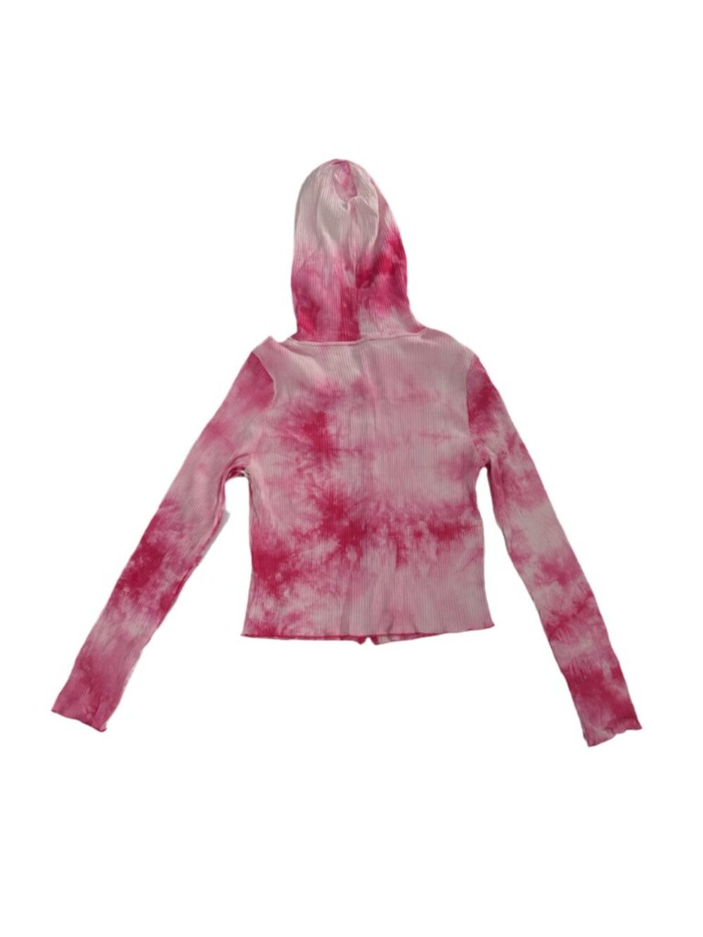 3 Piece Tie Dye Lounge Set Large Pink Ribbed Cami Top + Flare Pants + Hoodie Y2K - Picture 6 of 11